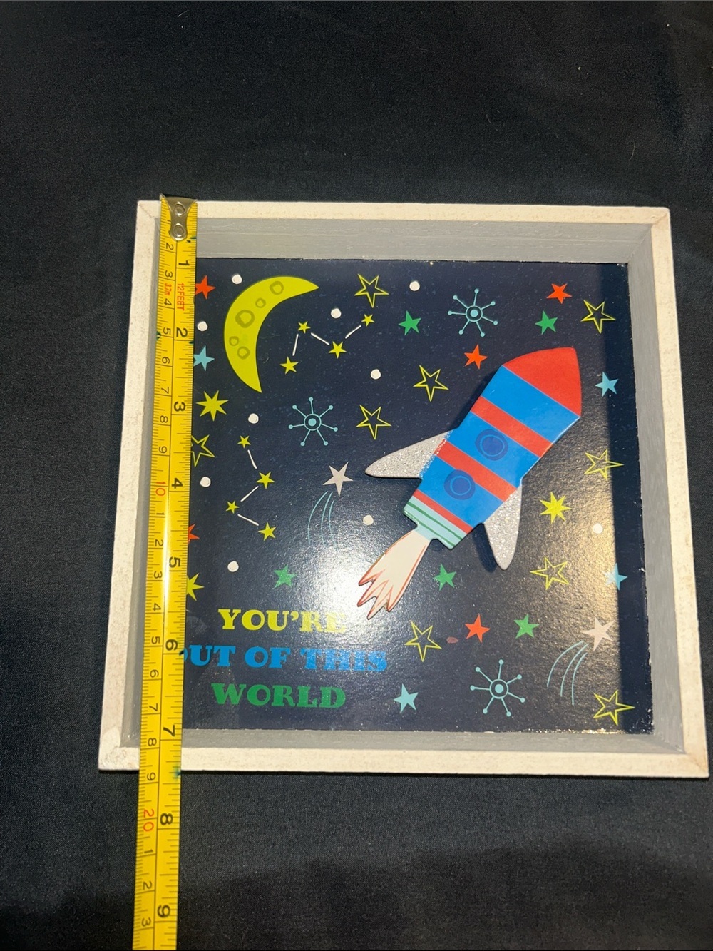 Rocket Space Wall Art - Blue, Red, Yellow - Picture 4 of 5